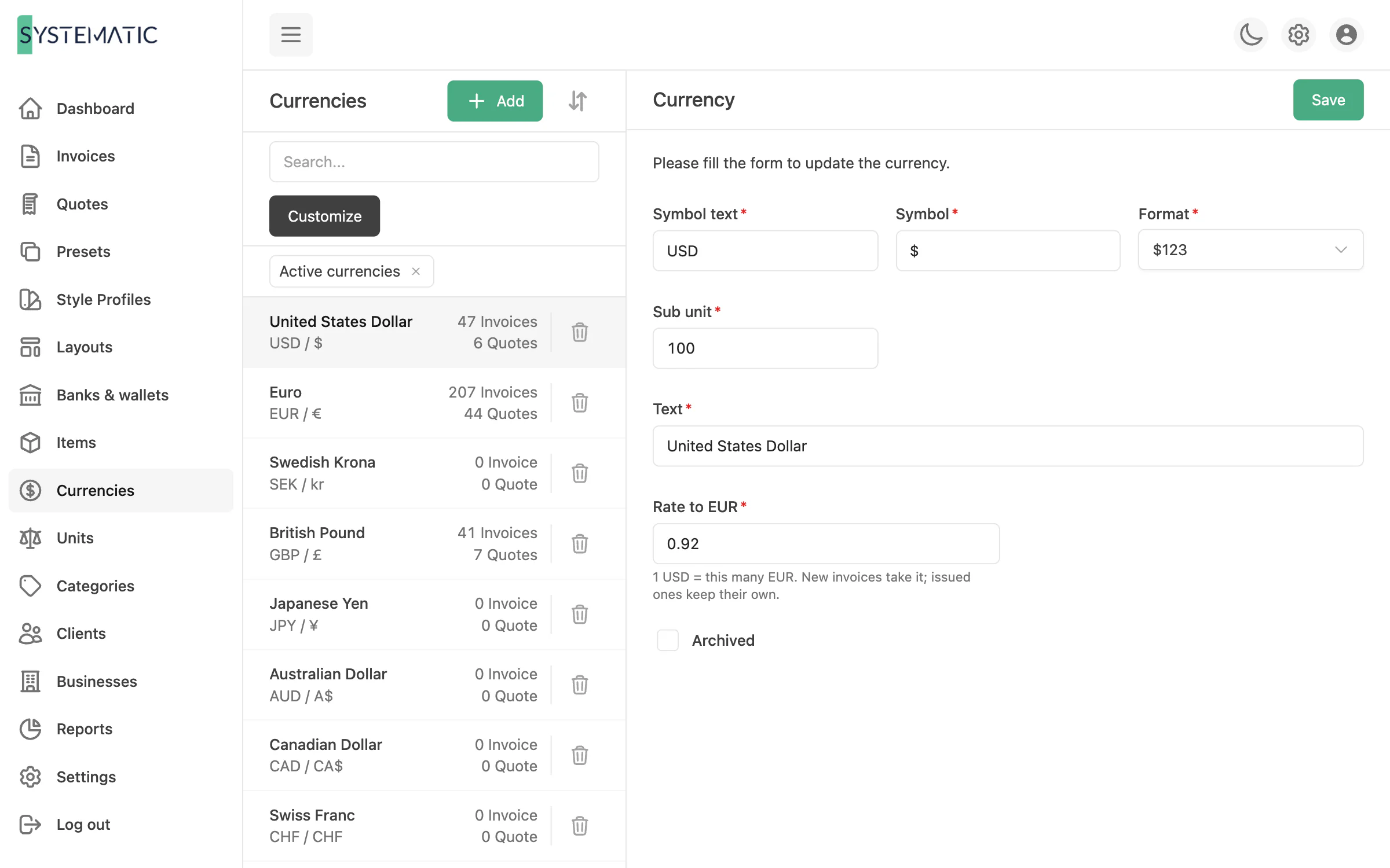 Every currency, at the right rate